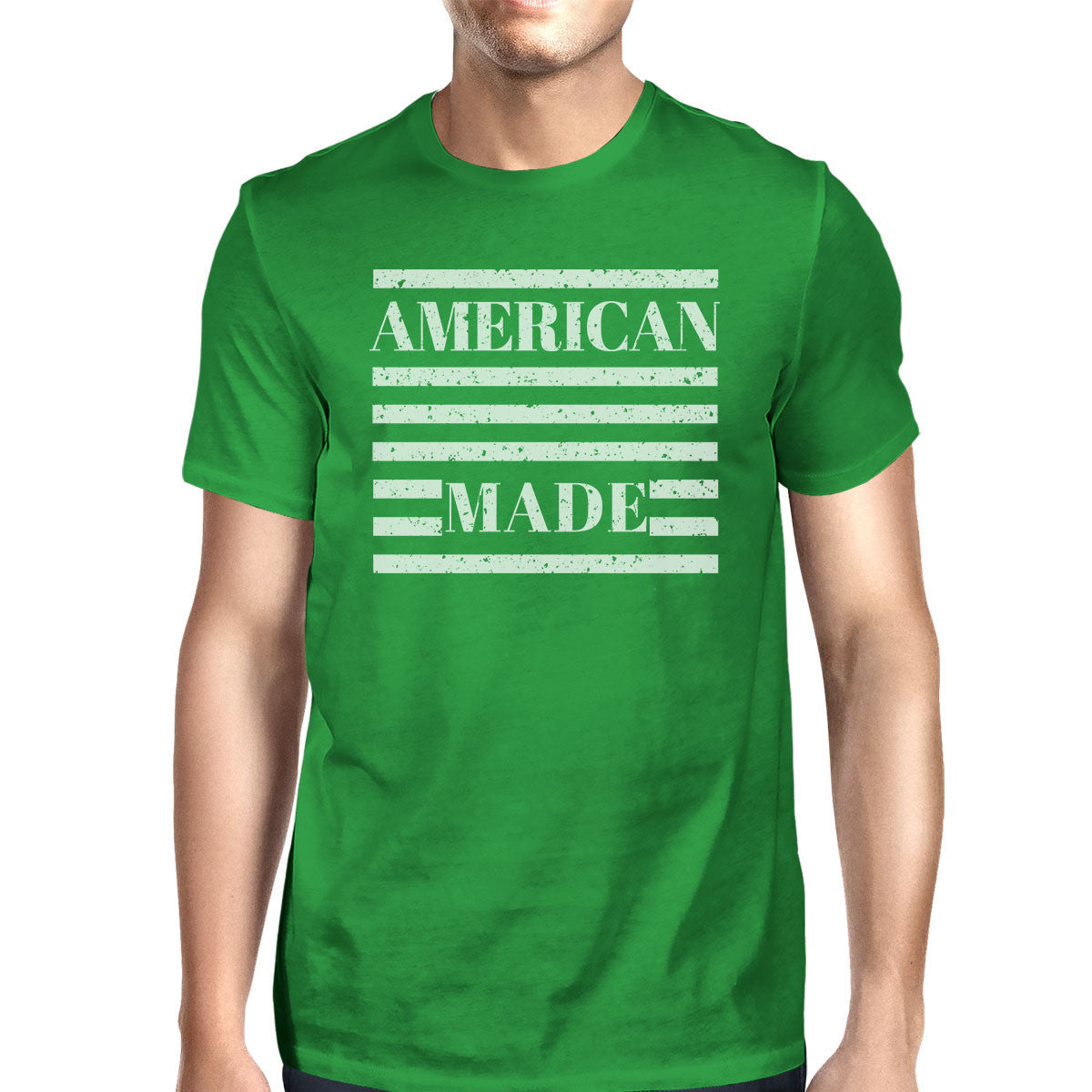 American Made Mens Green Graphic Short Sleeve Funny Graphic Tee