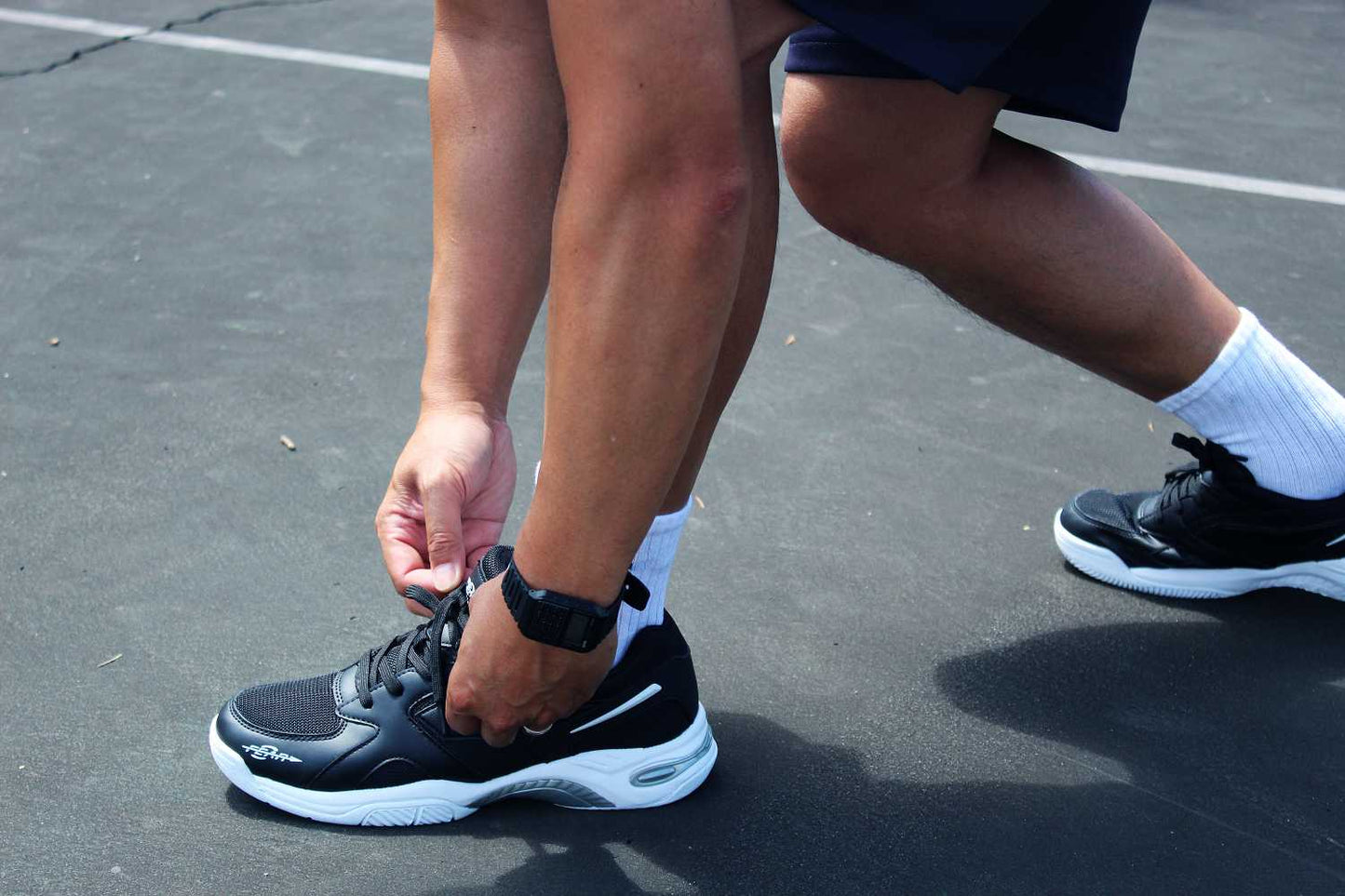 Men's High Arch Firm Support Black Walking Shoes, Comfort & Performance Style