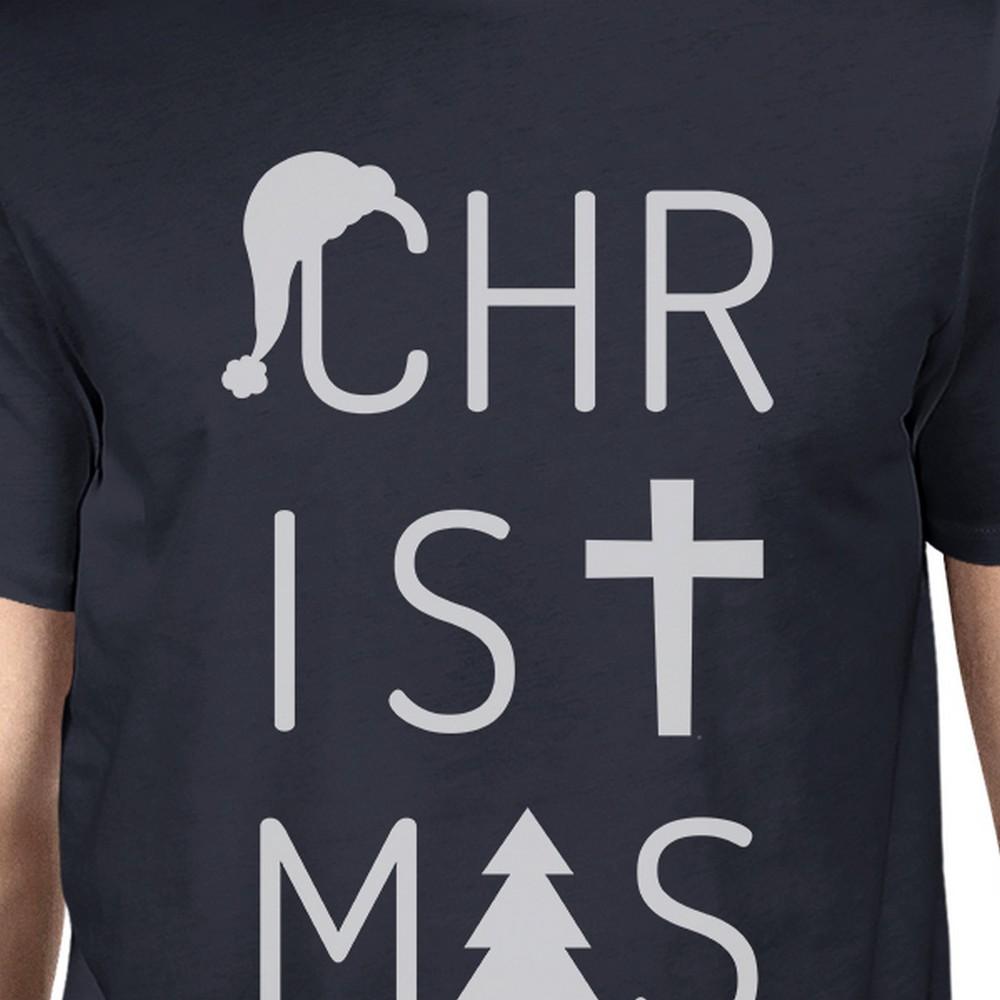 Christmas Letters Mens Navy Shirt