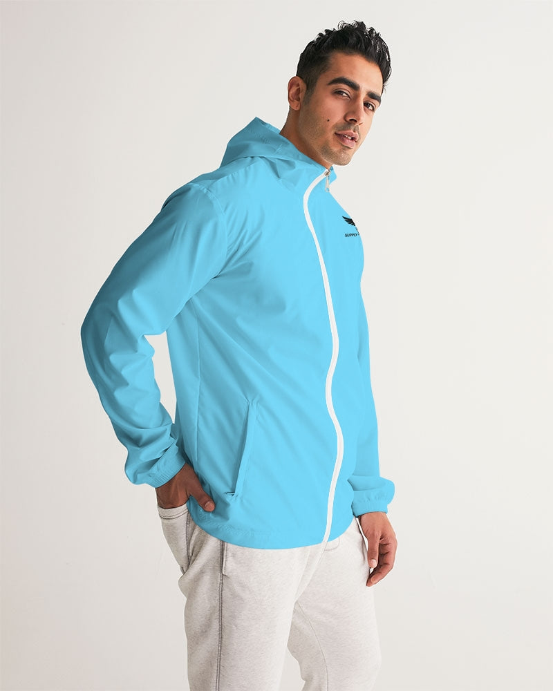 Men's FYC Supply Company High Seas Light Blue Water Resistant Windbreaker