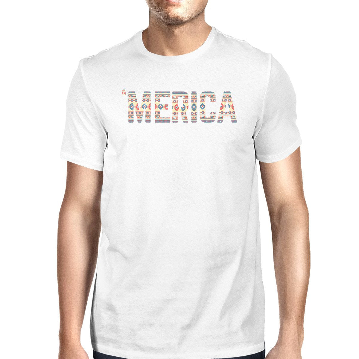 'Merica Mens White T-Shirt Unique Graphic Tee for Fourth of July